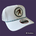 Big Foot White Hat with Teal Purple White Rope