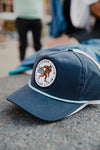 Big Foot Navy Hat With Teal Rope