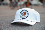 Big Foot White Hat with Red White Blue Rope