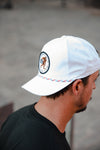 Big Foot White Hat with Red White Blue Rope